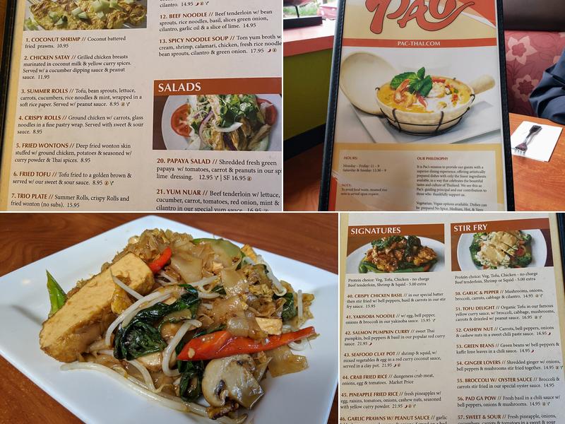 Pac Thai Menu
