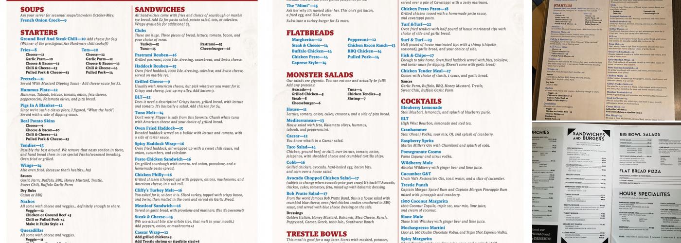 Village Trestle Menu