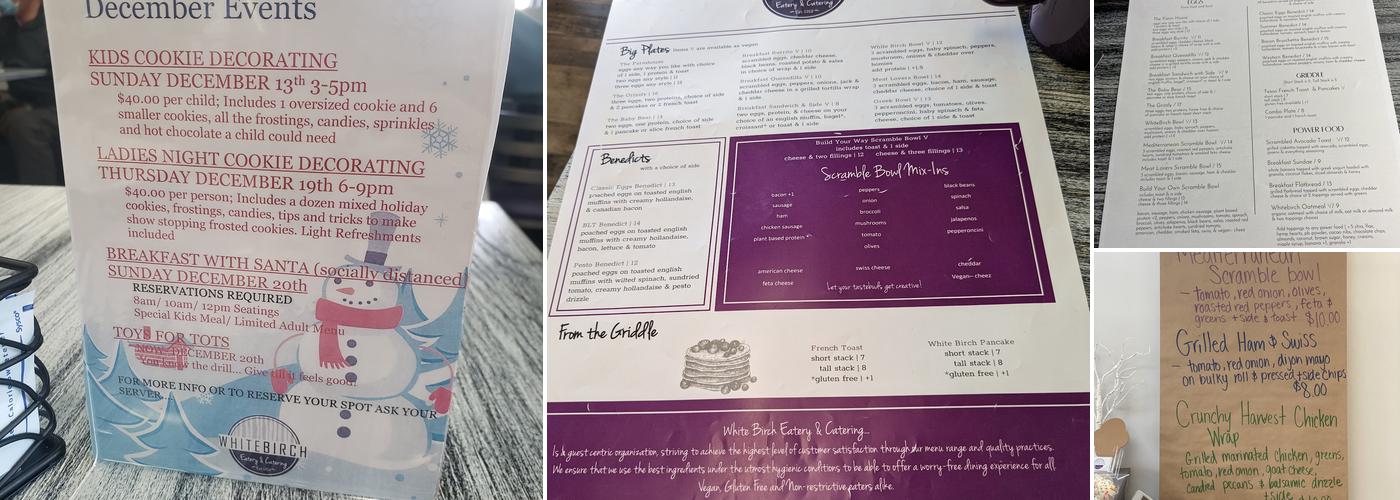 White Birch Eatery Menu