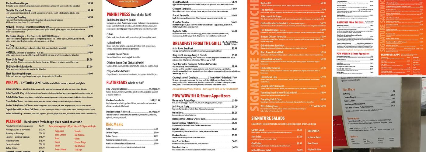 Thomahawk Deli & Grill Menu