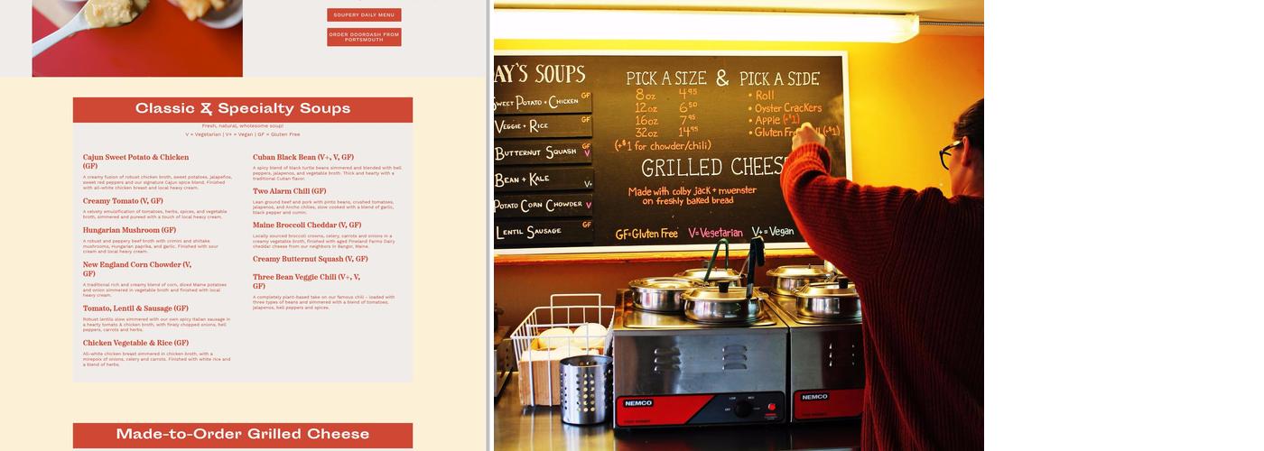 The Soupery Menu
