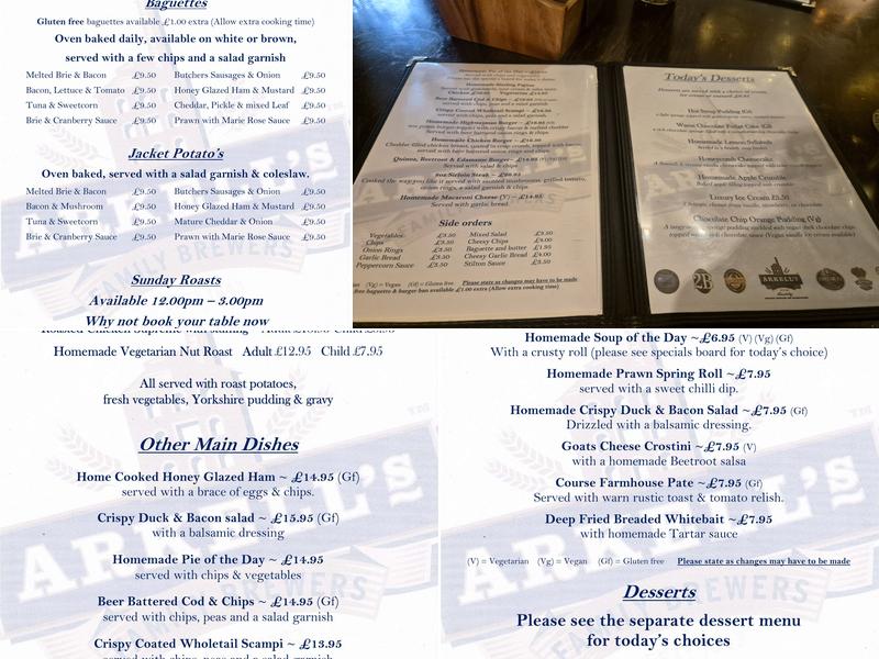 The Highwayman Inn Menu