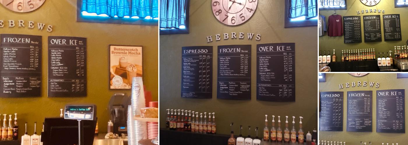 HeBrews Coffee Company Menu