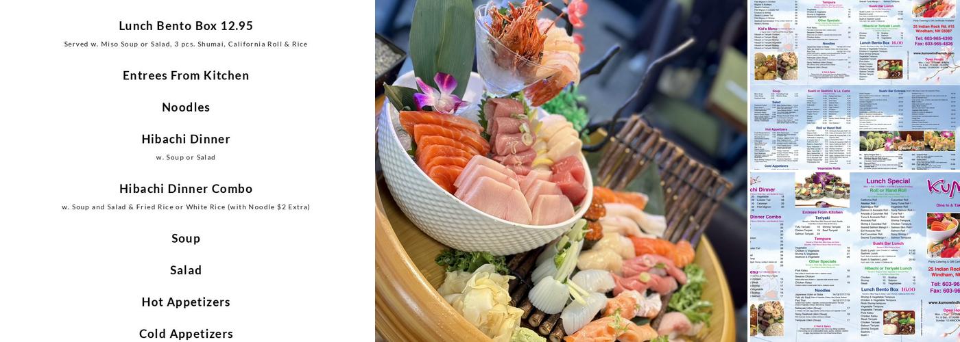 Kumo sushi Menu