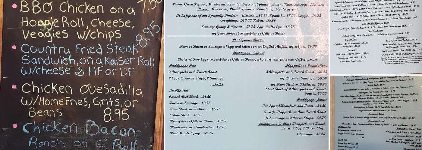 Tumble Inn Diner Menu