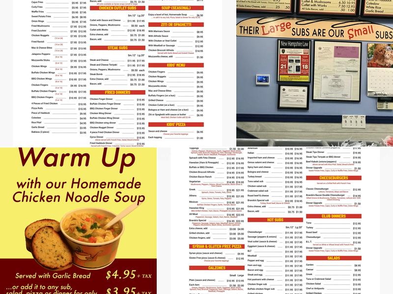 Brando's Pizza & Subs - Pelham NH Menu