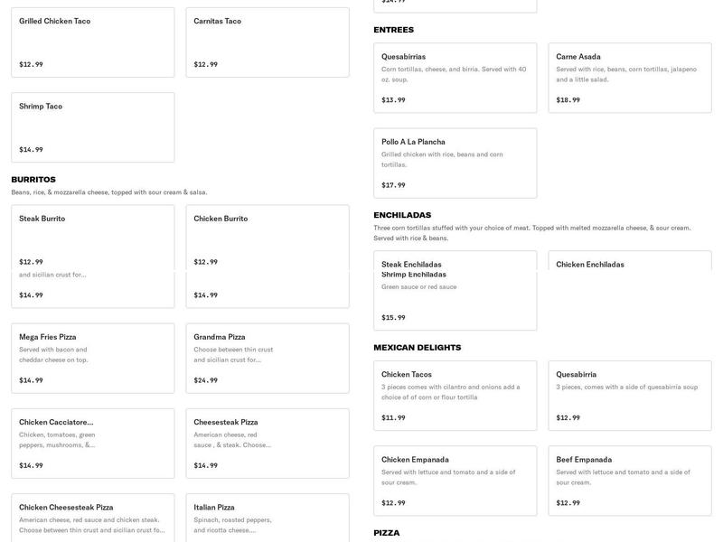 Nino's Pizzarama & Family Restaurant Menu