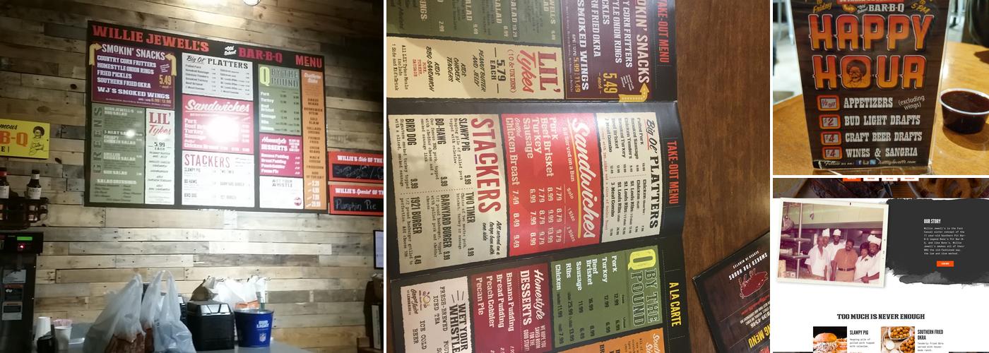 Willie Jewell's Old School Bar-B-Q Menu