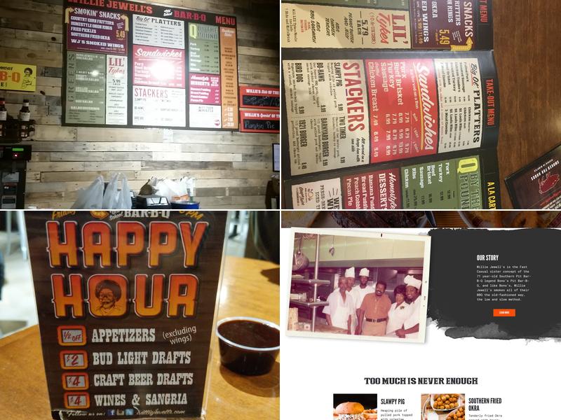 Willie Jewell's Old School Bar-B-Q Menu
