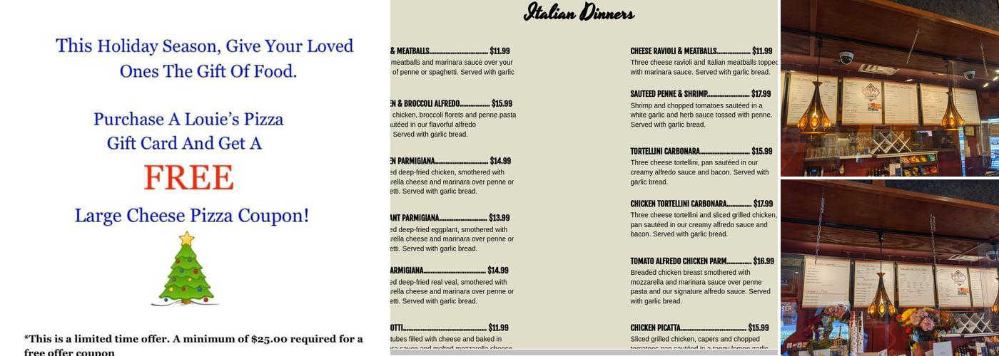 Louie's Pizza & Italian Grille Menu
