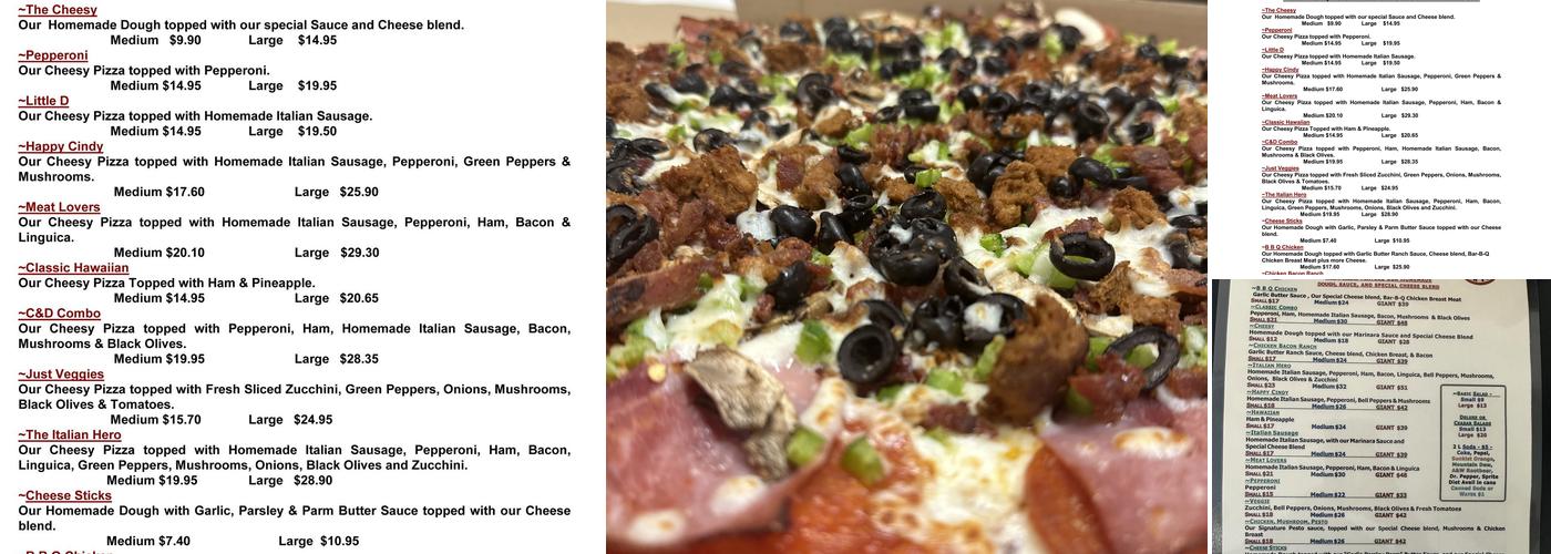 PIZZA TO GO Menu