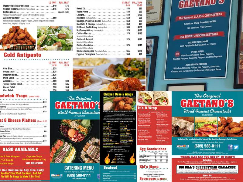 Gaetano's Cheesesteaks Menu