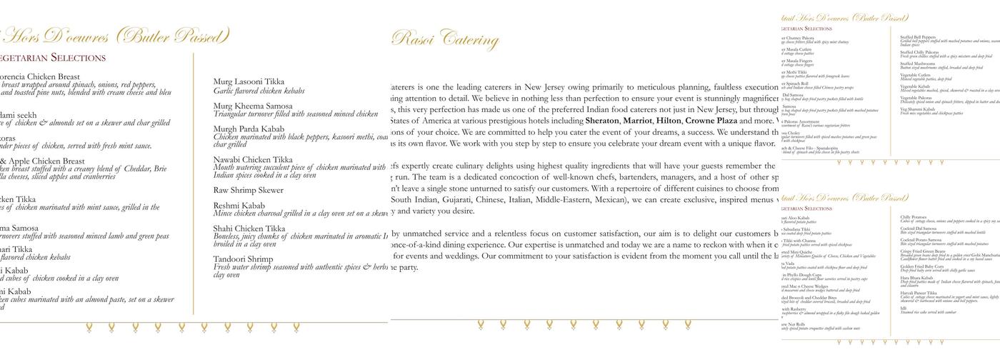 Rasoi III Menu