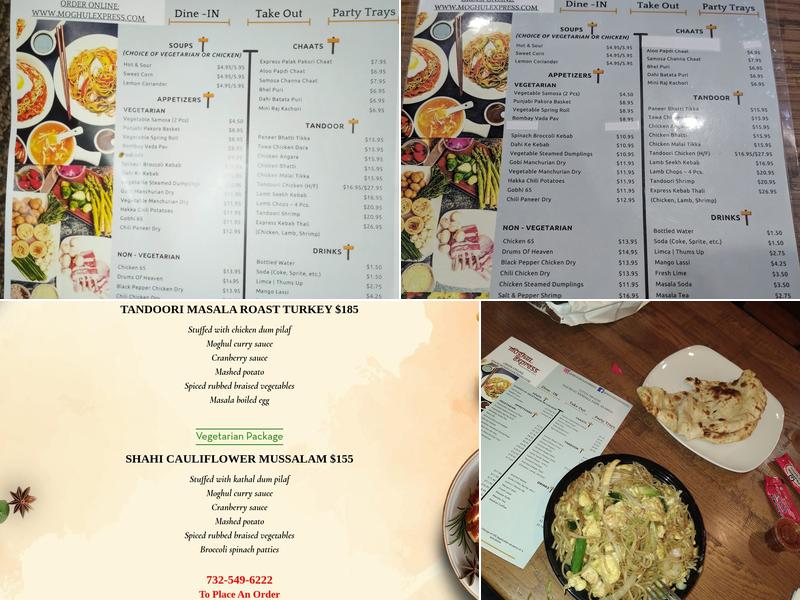 Moghul Express Kendall Park Menu