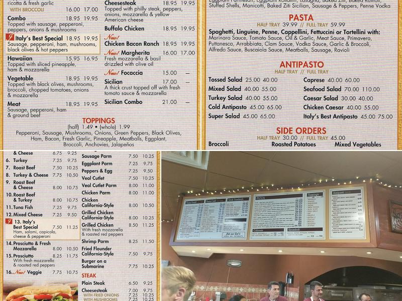 Italy's Best Pizza Menu