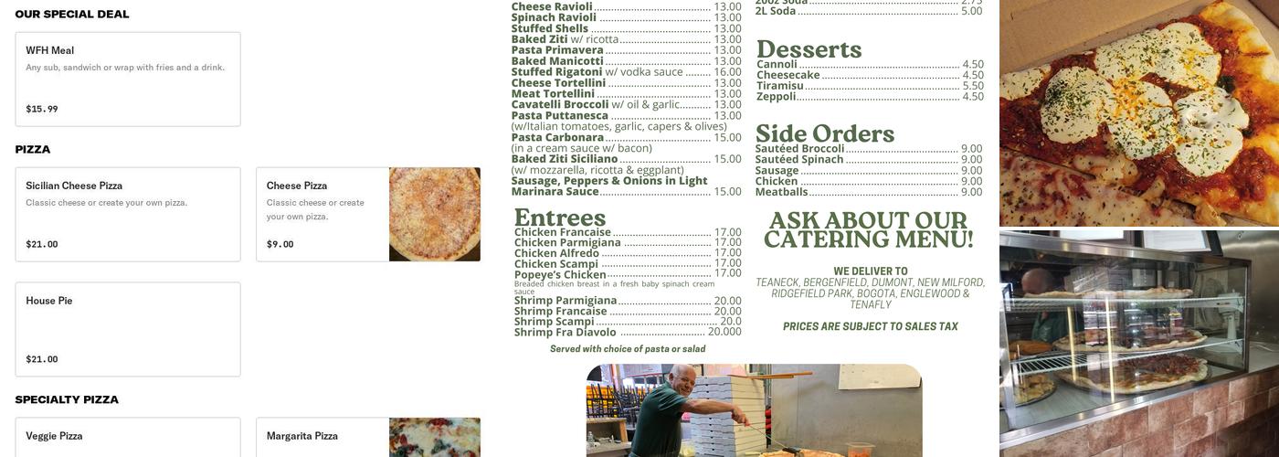 Right Pizza Menu