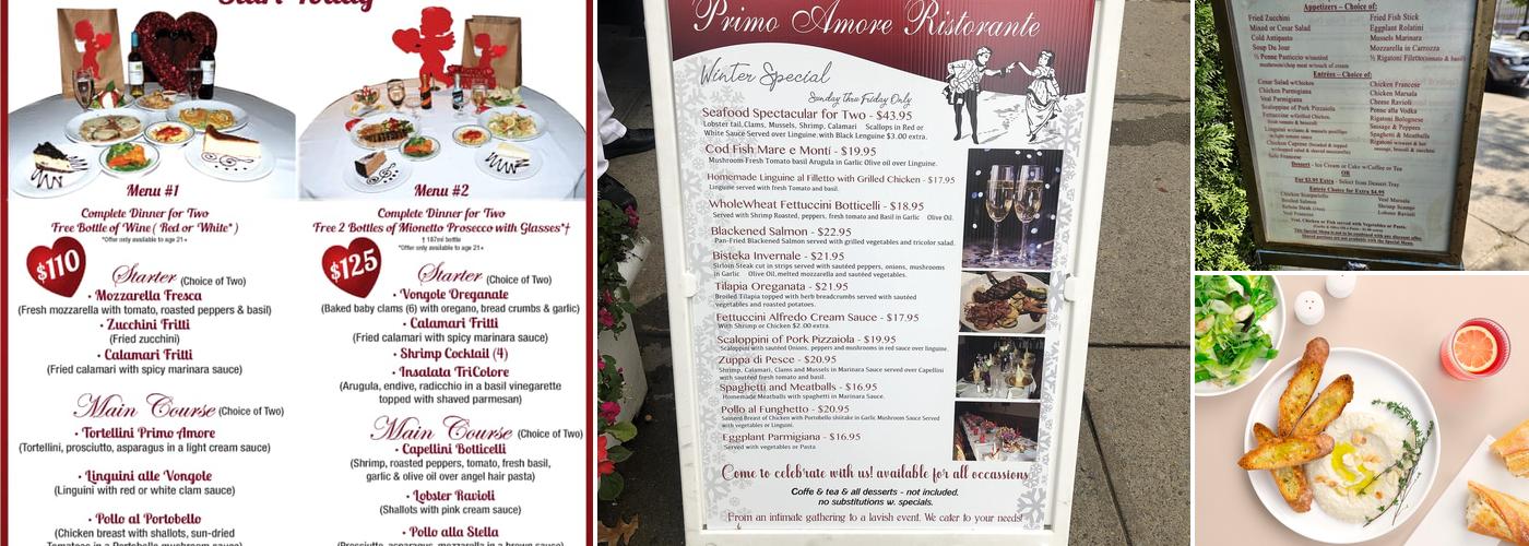 Primo Amore Menu
