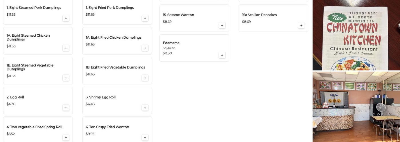 Chinatown Kitchen Menu