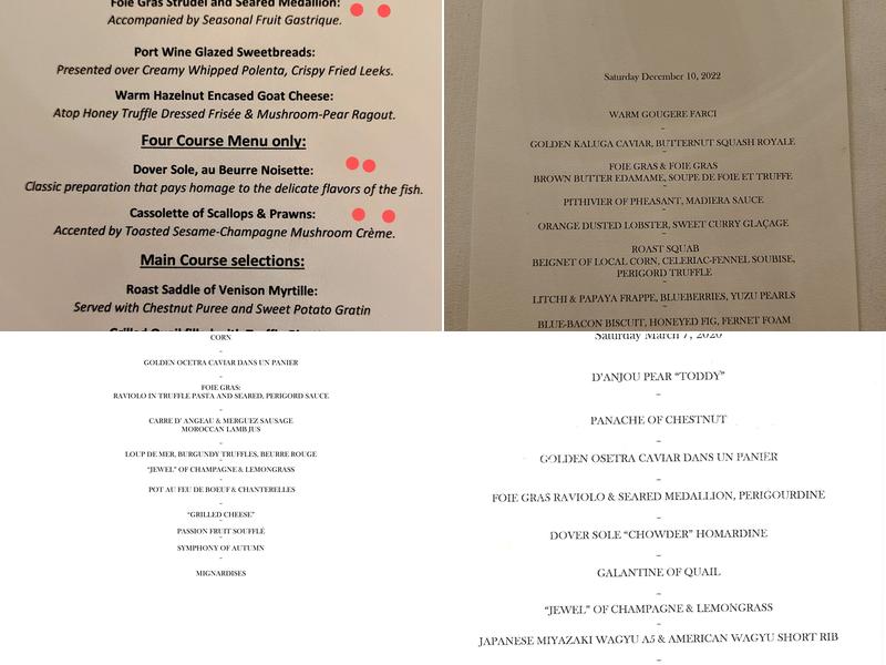 George Trois Menu