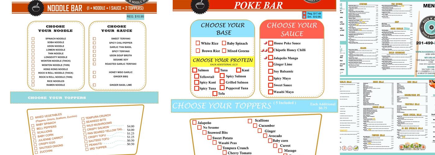 Rock N' Roll Sushi & Noodle Bar Menu