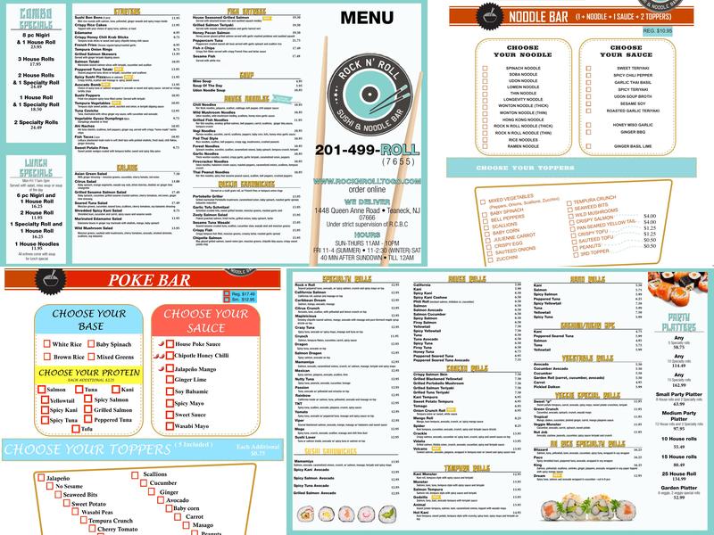 Rock N' Roll Sushi & Noodle Bar Menu