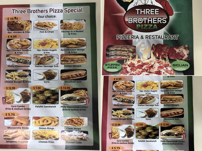 3 Brothers Pizza Palace Menu