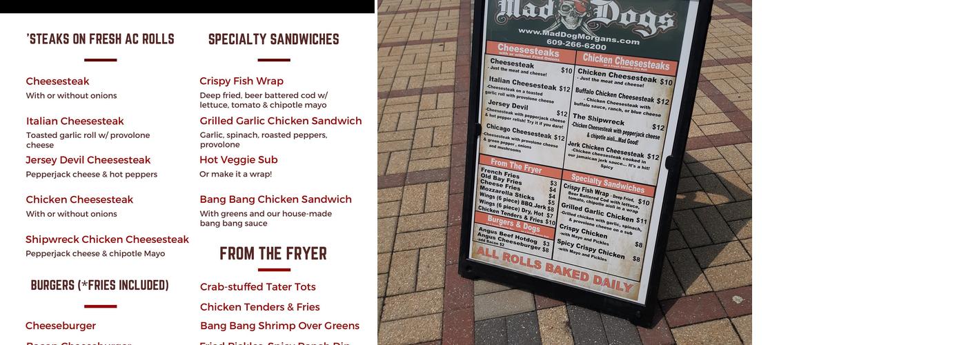 Mad Dog Morgan's Menu
