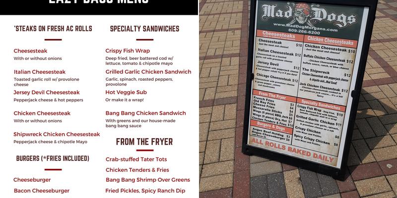 Mad Dog Morgan's Menu