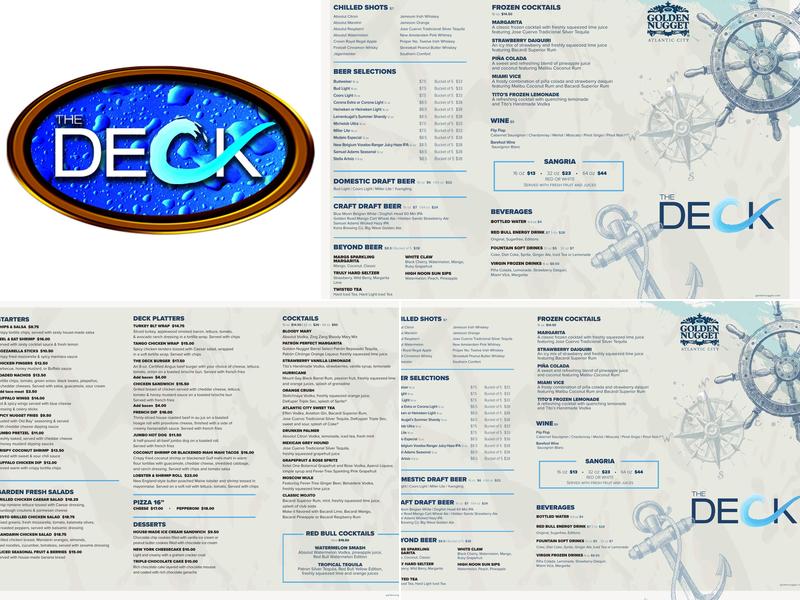 The Deck Bayfront Bar & Restaurant Menu