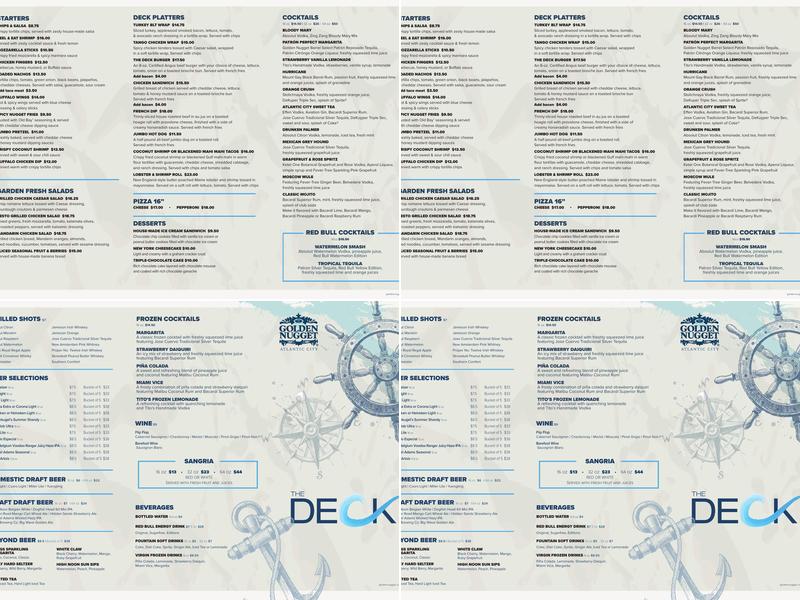 The Deck Bayfront Bar & Restaurant Menu