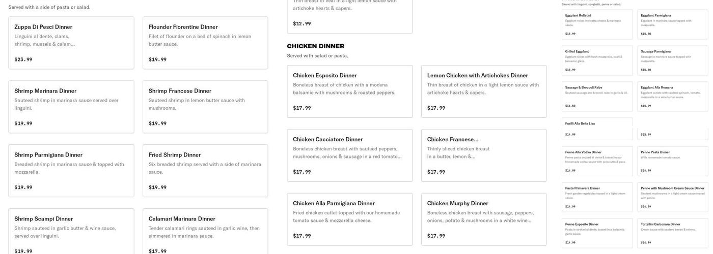 Esposito's Menu