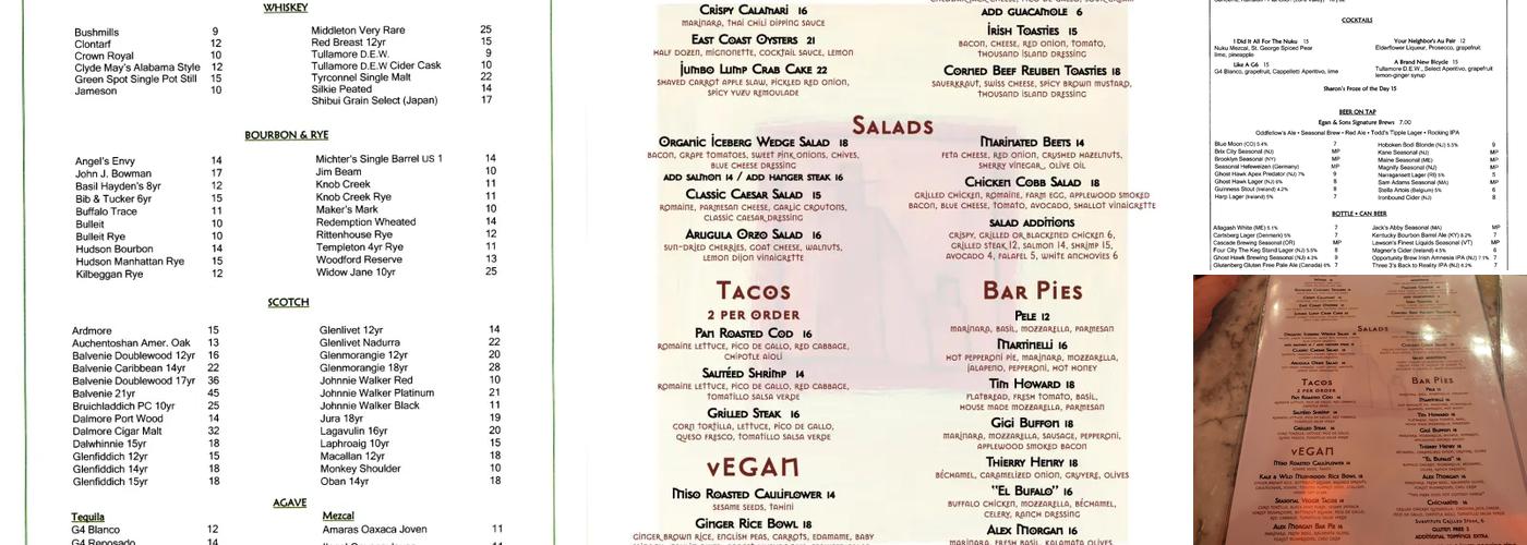 Egan & Sons Menu