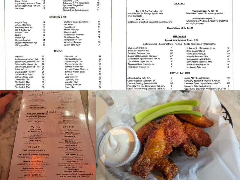 Egan & Sons Menu