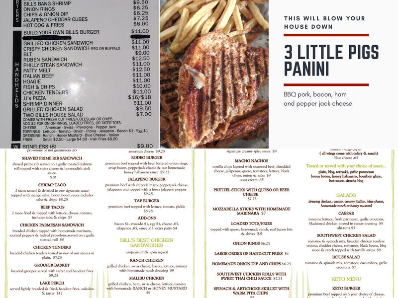 Two Bill's Tap Menu