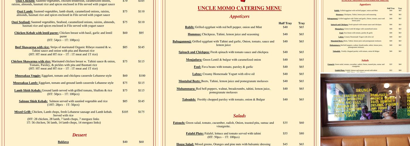 Uncle Momo Menu