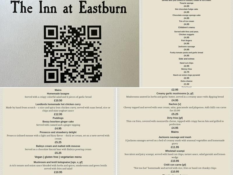 The Inn at Eastburn Menu