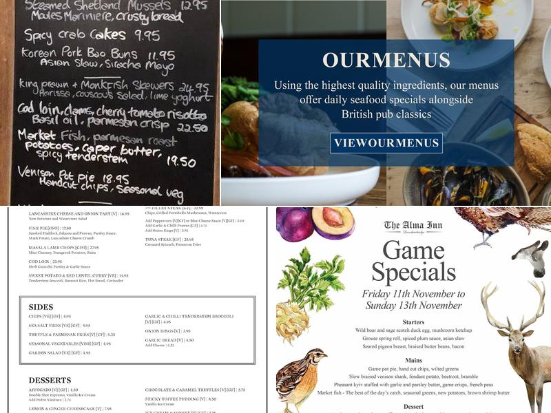 The Alma Inn Menu