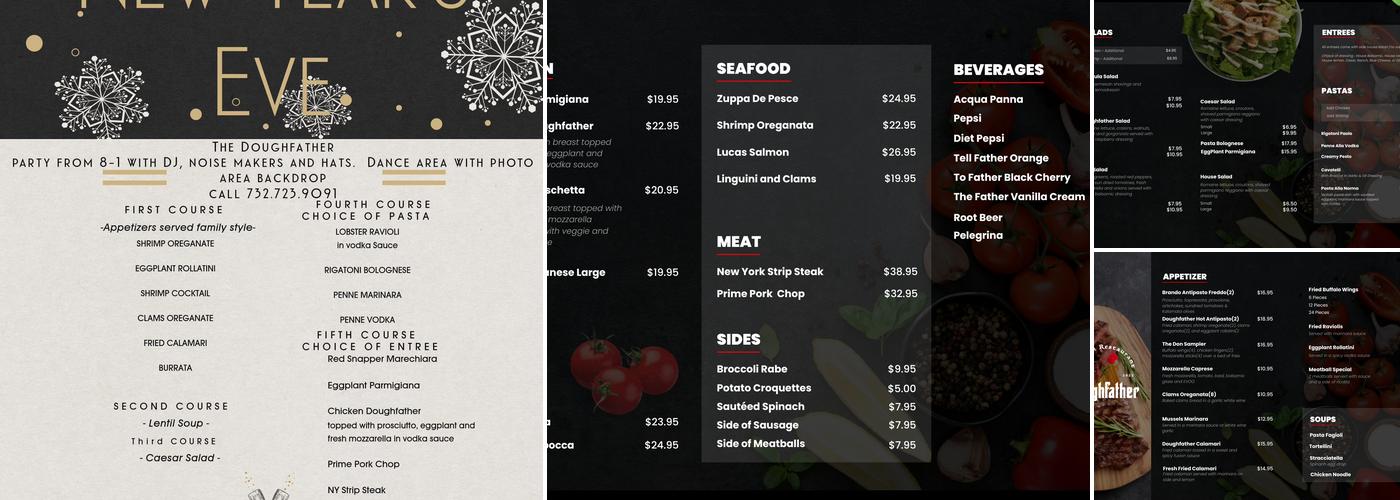 The Doughfather Pizzeria and Ristorante Menu