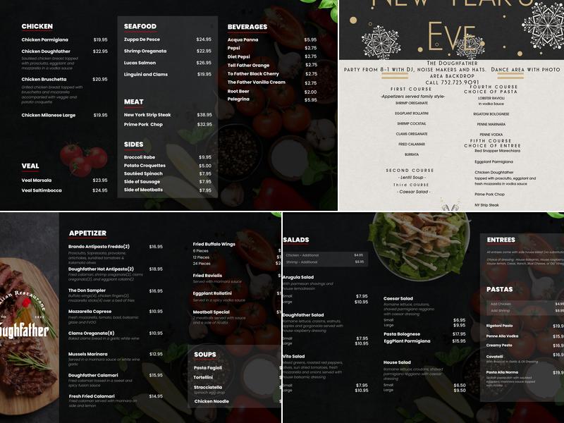 The Doughfather Pizzeria and Ristorante Menu