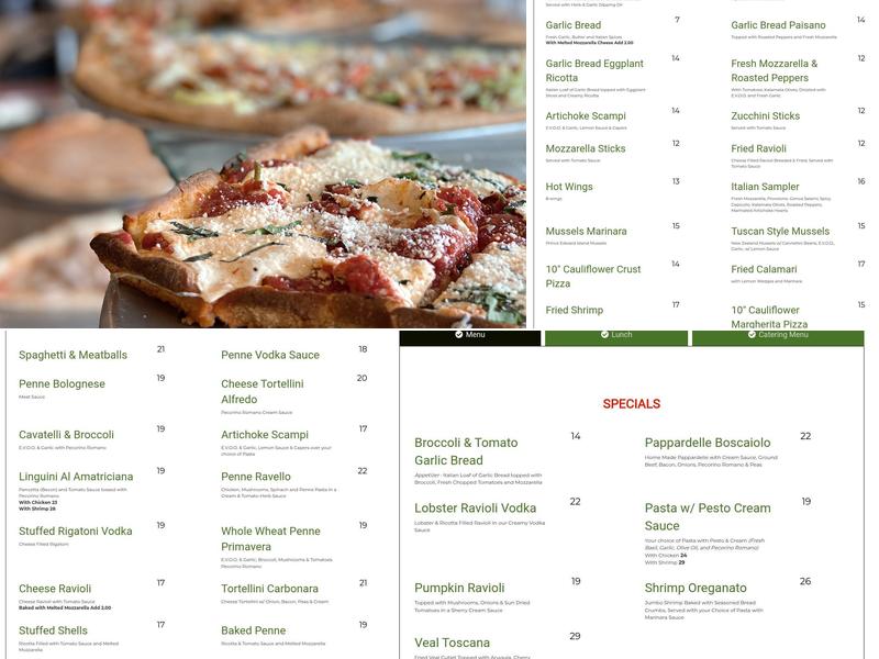 Trattoria Ravello Menu