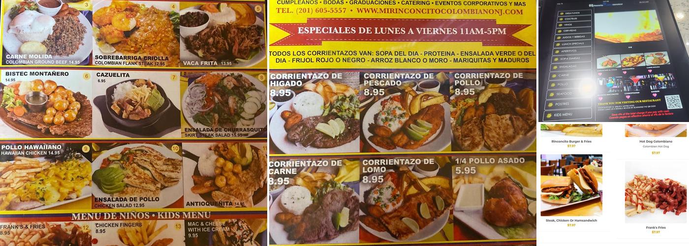 Mi Rinconcito Colombiano Menu