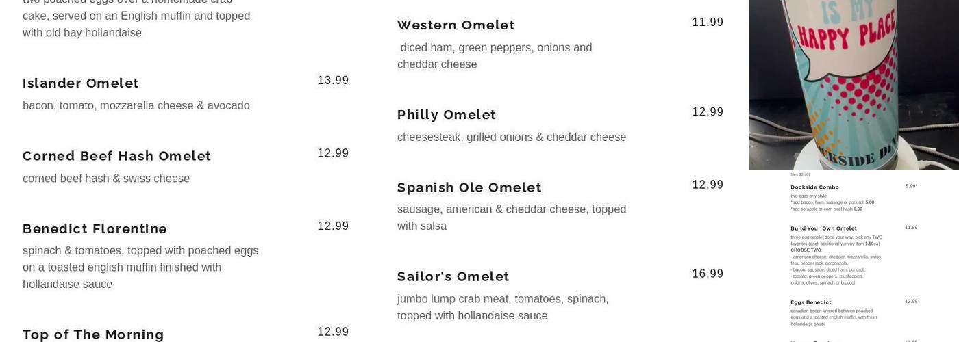 Dockside Diner Menu