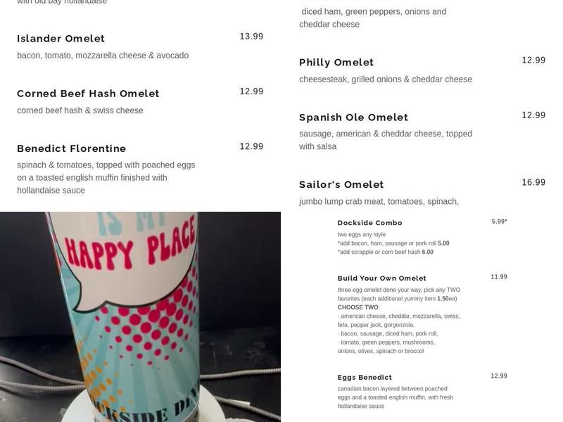 Dockside Diner Menu
