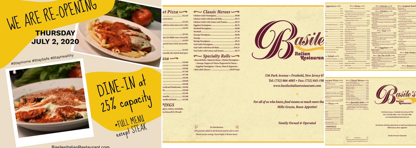 Basile's Italian Restaurant Menu