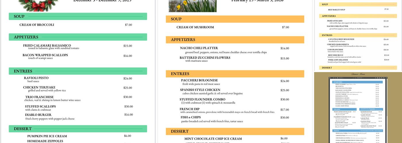 Michael's Riverside Menu