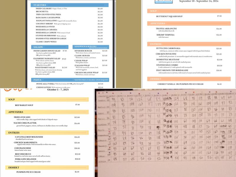 Michael's Riverside Menu