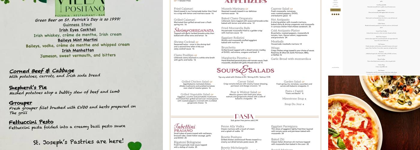 Villa Positano Menu