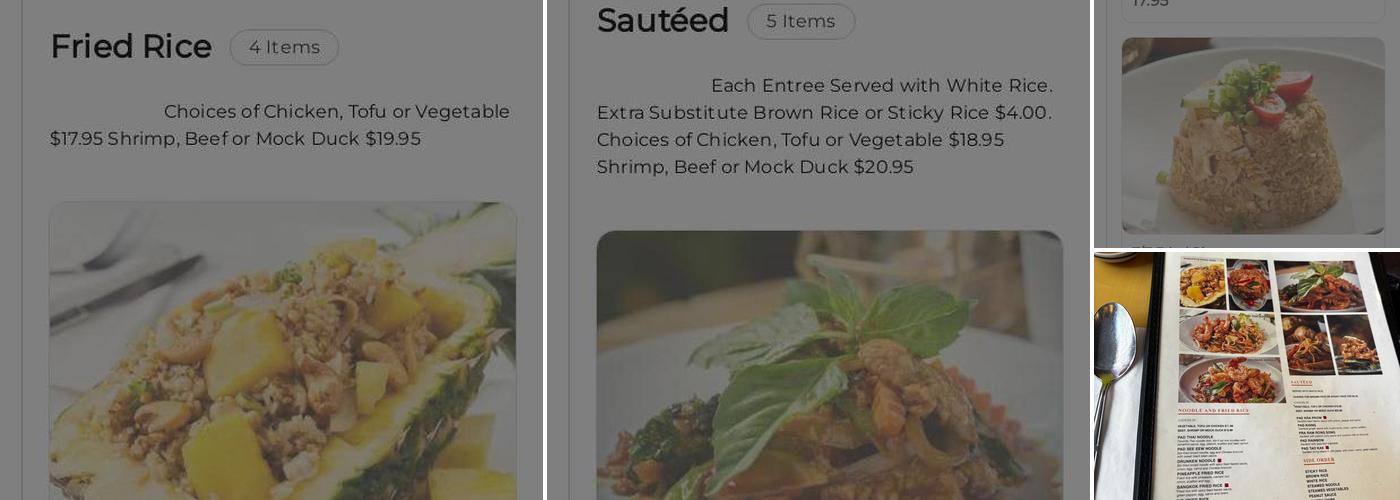 Topaz Thai Authentic Menu