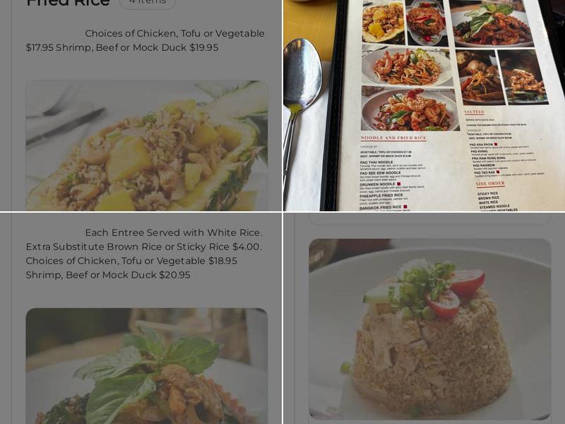 Topaz Thai Authentic Menu