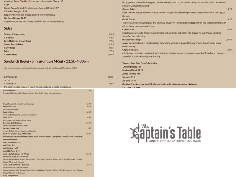 Captain's Table Menu